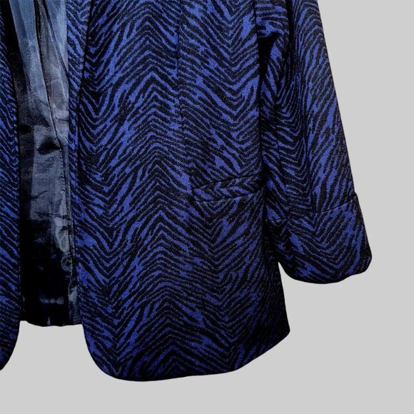 Kim Rogers Zebra Print Blazer Jacket Size 8 Career Chic Quiet Luxury Statement - Picture 3 of 5